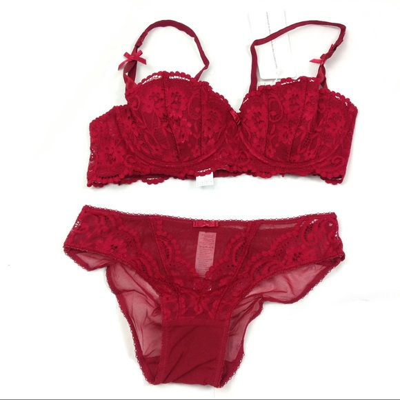 red bra and pant set